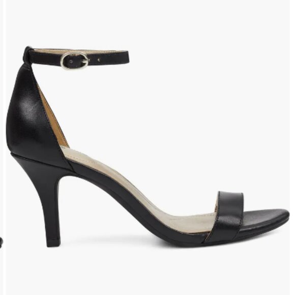 Bandolino Shoes - Bandolino Black Vegan Leather Ankle Strap Heels (9M)